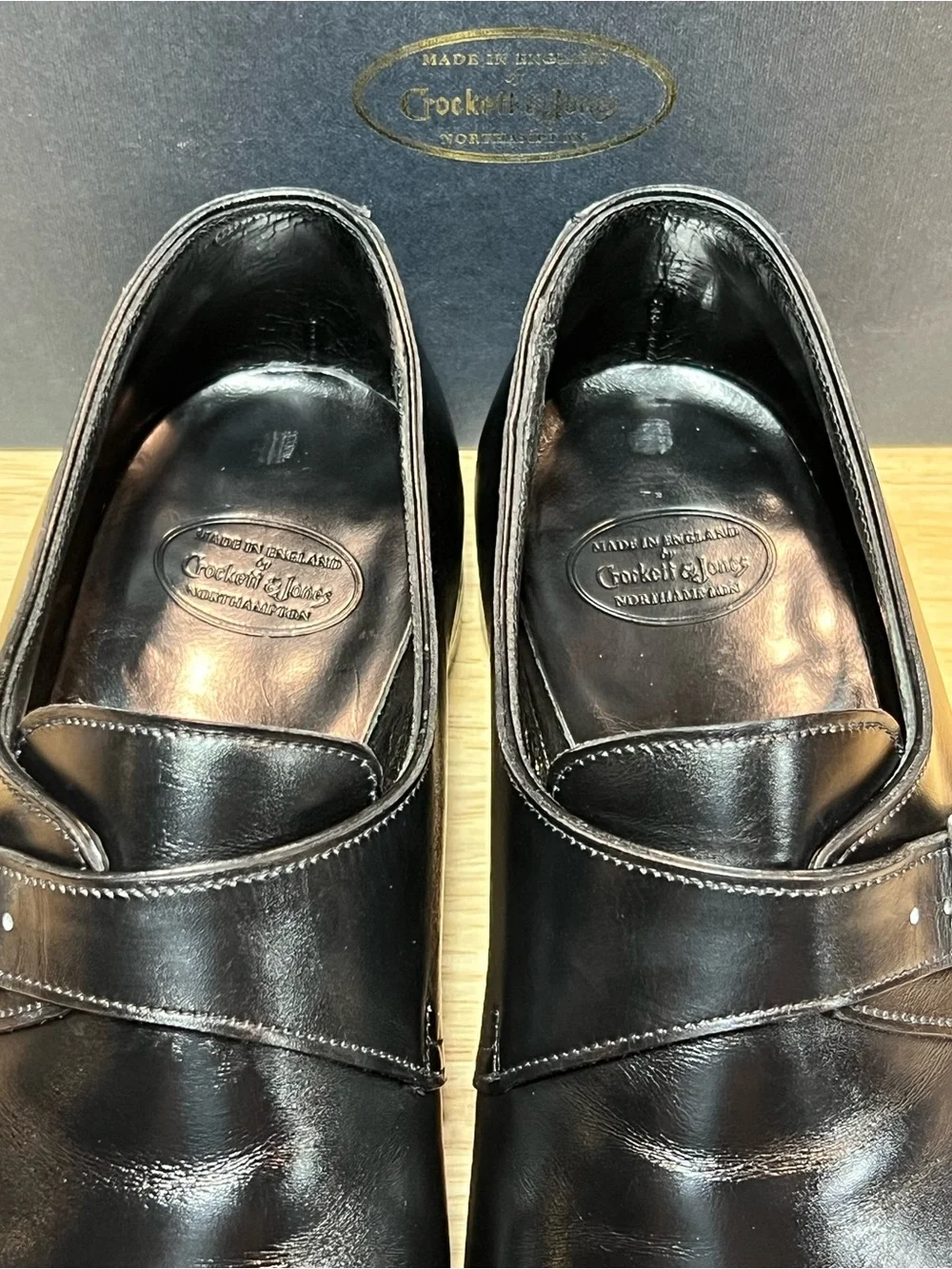 Crockett & Jones Savile 4 Hand Grade Collection Monk Straps US Sz9D w ShoeTrees